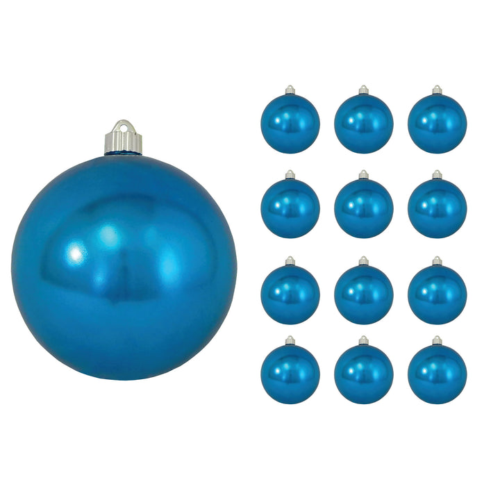 6" (150mm) Commercial Shatterproof Ball Ornament, Shiny Balmy Seas Blue, 2 per Bag, 6 Bags per Case, 12 Pieces