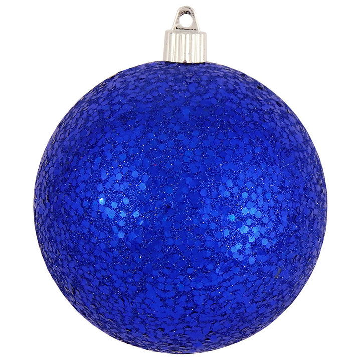 4 3/4" (120mm) Jumbo Commercial Shatterproof Ball Ornament, Dark Blue Glitz, Case, 36 Pieces - Christmas by Krebs Wholesale