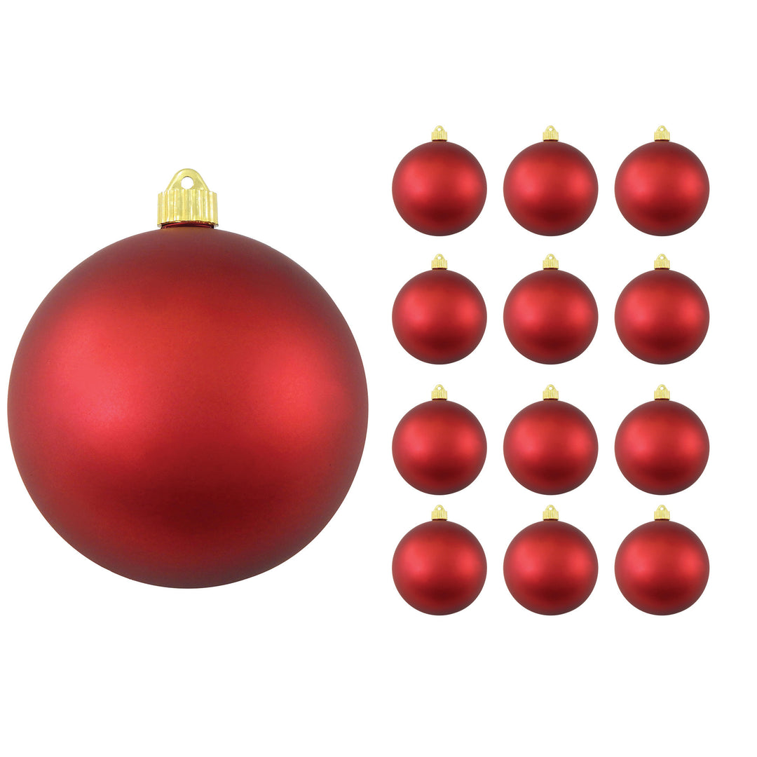 6" (150mm) Large Commercial Shatterproof Ball Ornaments, Red Alert, 1/Box, 12/Case, 12 Pieces