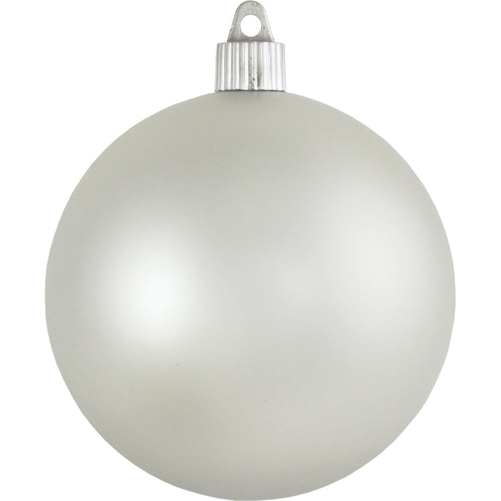 4" (100mm) Large Commercial Pre-Wired Shatterproof Ball Ornament, Dove Gray, Case, 48 Pieces