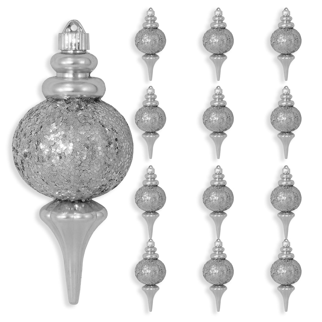 8 2/3" (220mm) Large Commercial Shatterproof Finials, Looking Glass , Case, 12 Pieces