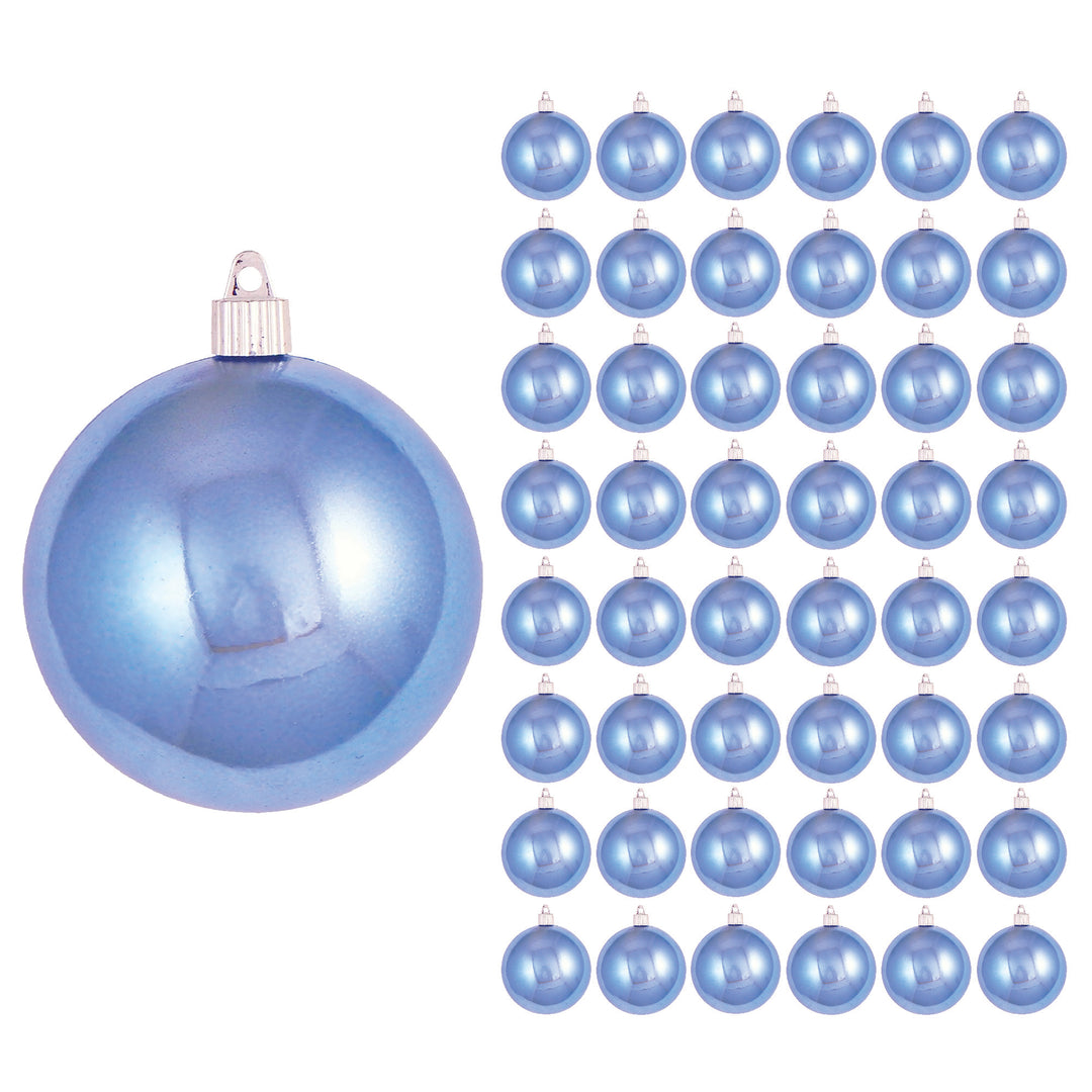 4" (100mm) Commercial Shatterproof Ball Ornament, Shiny Polar Blue, 4 per Bag, 12 Bags per Case, 48 Pieces