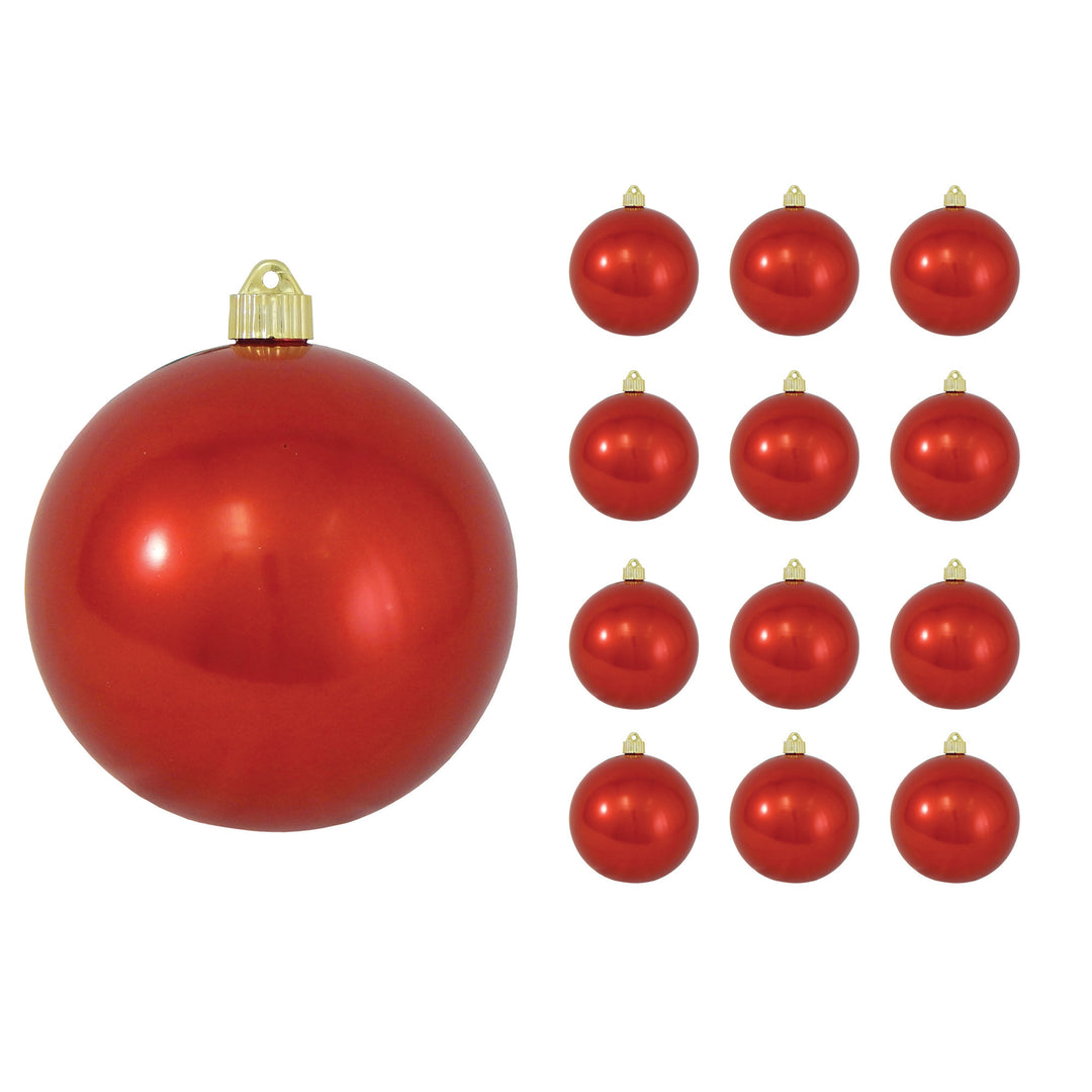 6" (150mm) Commercial Shatterproof Ball Ornament, Shiny True Love Red, 2 per Bag, 6 Bags per Case, 12 Pieces