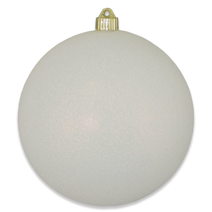 8" (200mm) Giant Commercial Shatterproof Ball Ornament, Snowball Glitter, Case, 6 Pieces