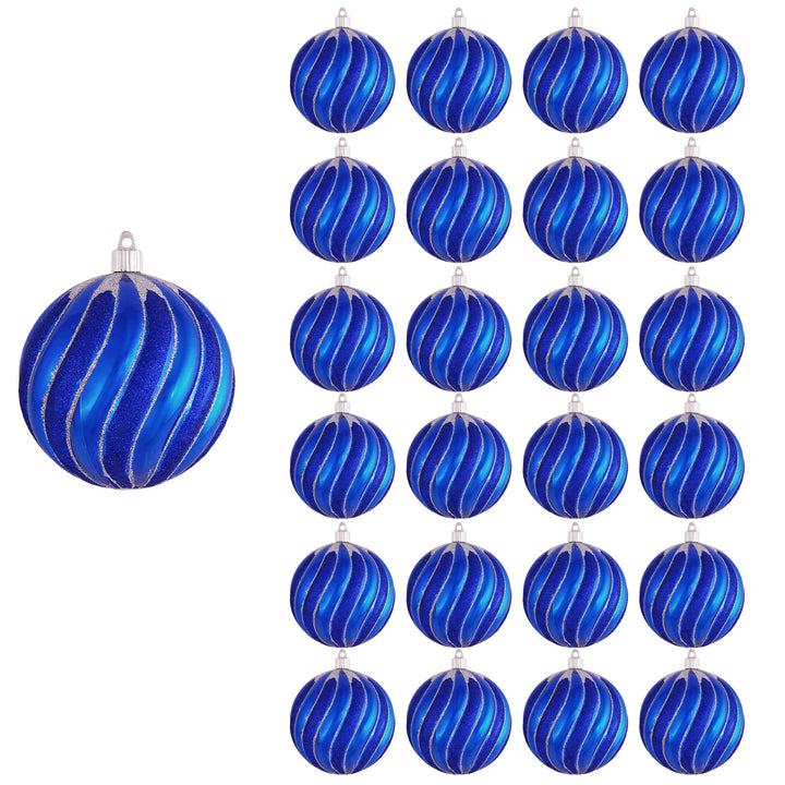 4 3/4" (120mm) Jumbo Commercial Shatterproof Ball Ornament, Azure Blue, Case, 24 Pieces