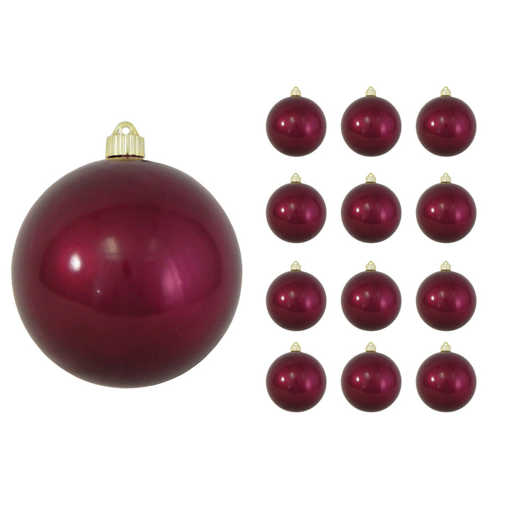 6" (150mm) Commercial Shatterproof Ball Ornament, Shiny Merlot Red, 2 per Bag, 6 Bags per Case, 12 Pieces