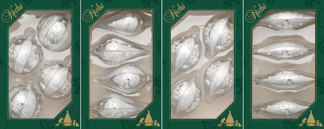 Assorted Sizes Glass Finials, Silver Multi, 12/Box, 4/Case, 48 Pieces