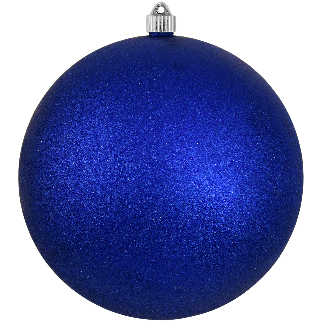 10" (250mm) Giant Commercial Shatterproof Ball Ornament, Dark Blue Glitter, Case, 4 Pieces