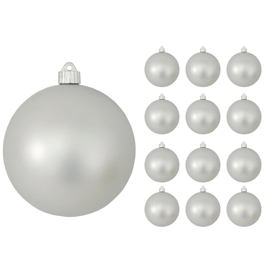 6" (150mm) Commercial Shatterproof Ball Ornament, Matte Dove Gray, 2 per Bag, 6 Bags per Case, 12 Pieces