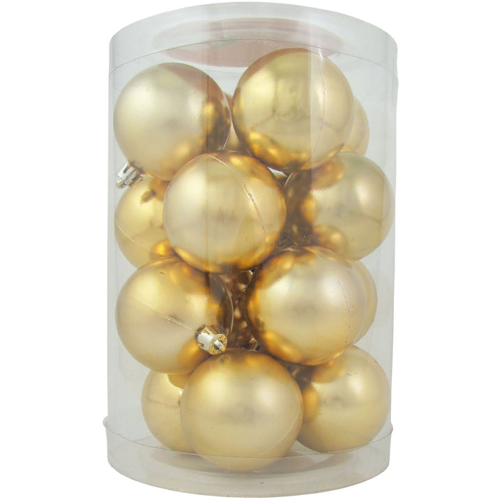 2 1/3" (60mm) Shatterproof Christmas Ball Ornaments, Gilded Gold, Case, 16 Count x 12 Tubs, 192 Pieces