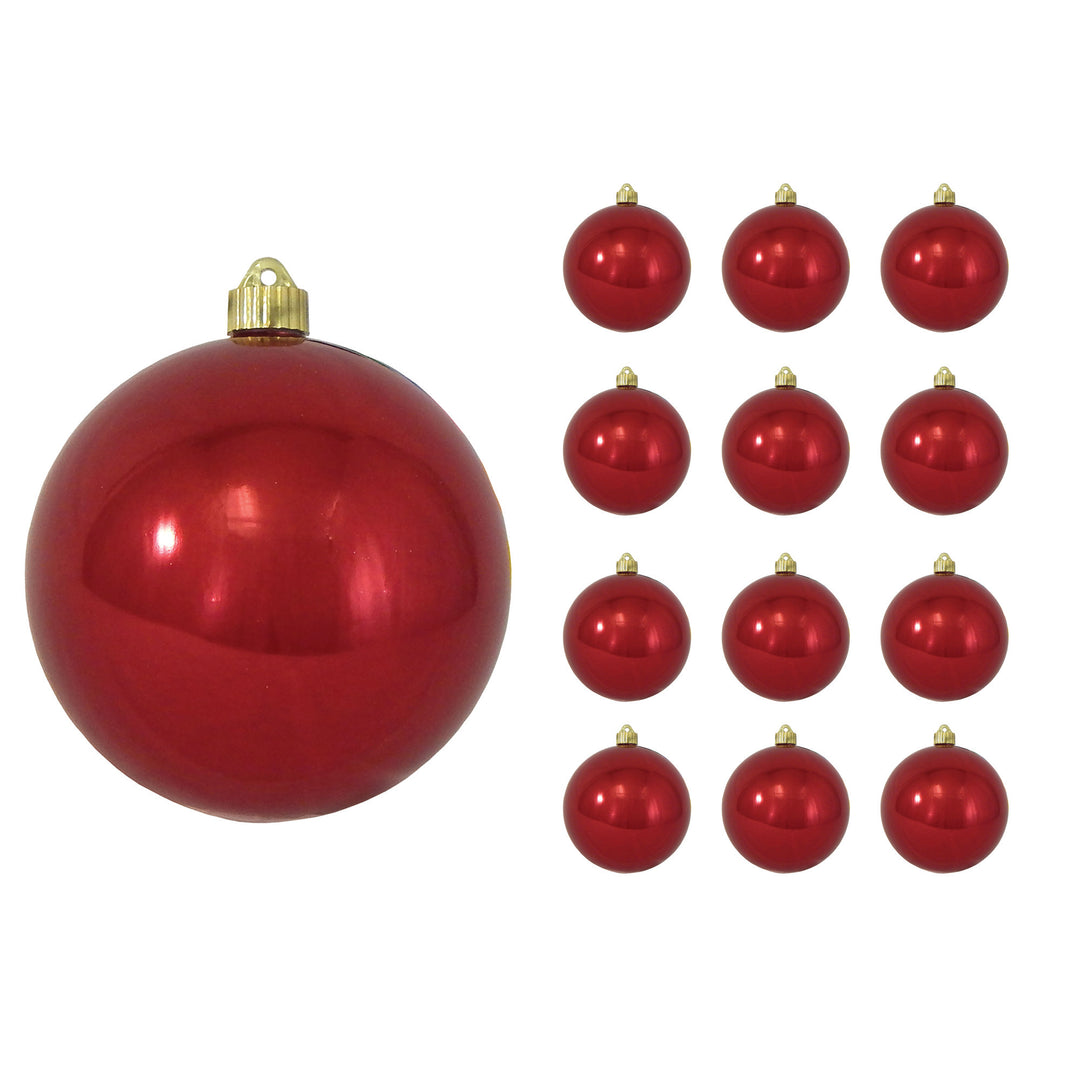 6" (150mm) Large Commercial Shatterproof Ball Ornaments, Sonic Red, 1/Box, 12/Case, 12 Pieces