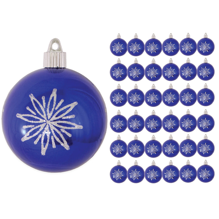 3 1/4" (80mm) Commercial Shatterproof Ball Ornament, Azure Blue, Case, 36 Pieces