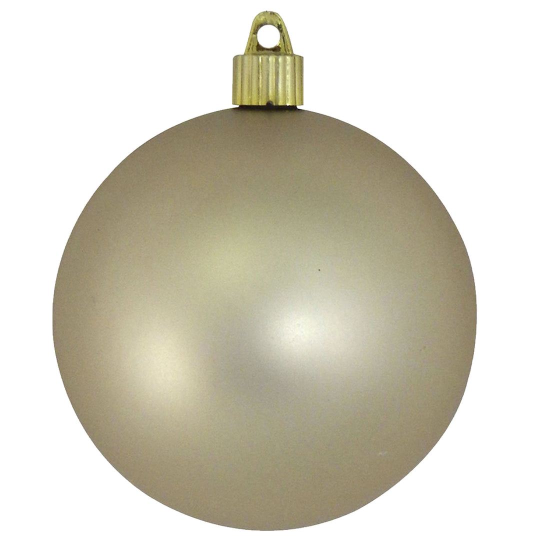 4" (100mm) Commercial Shatterproof Ball Ornament, Buff Velvet, 4 per Bag, 12 Bags per Case, 48 Pieces
