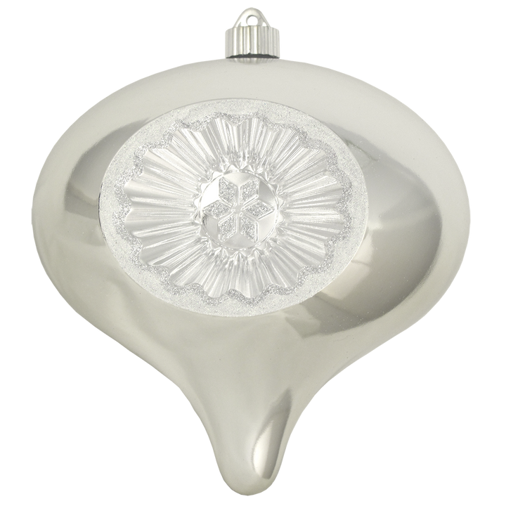 8" (200mm) Large Commercial Shatterproof Reflector Onion Ornaments, Looking Glass Silver, Case, 6 Pieces - Christmas by Krebs Wholesale