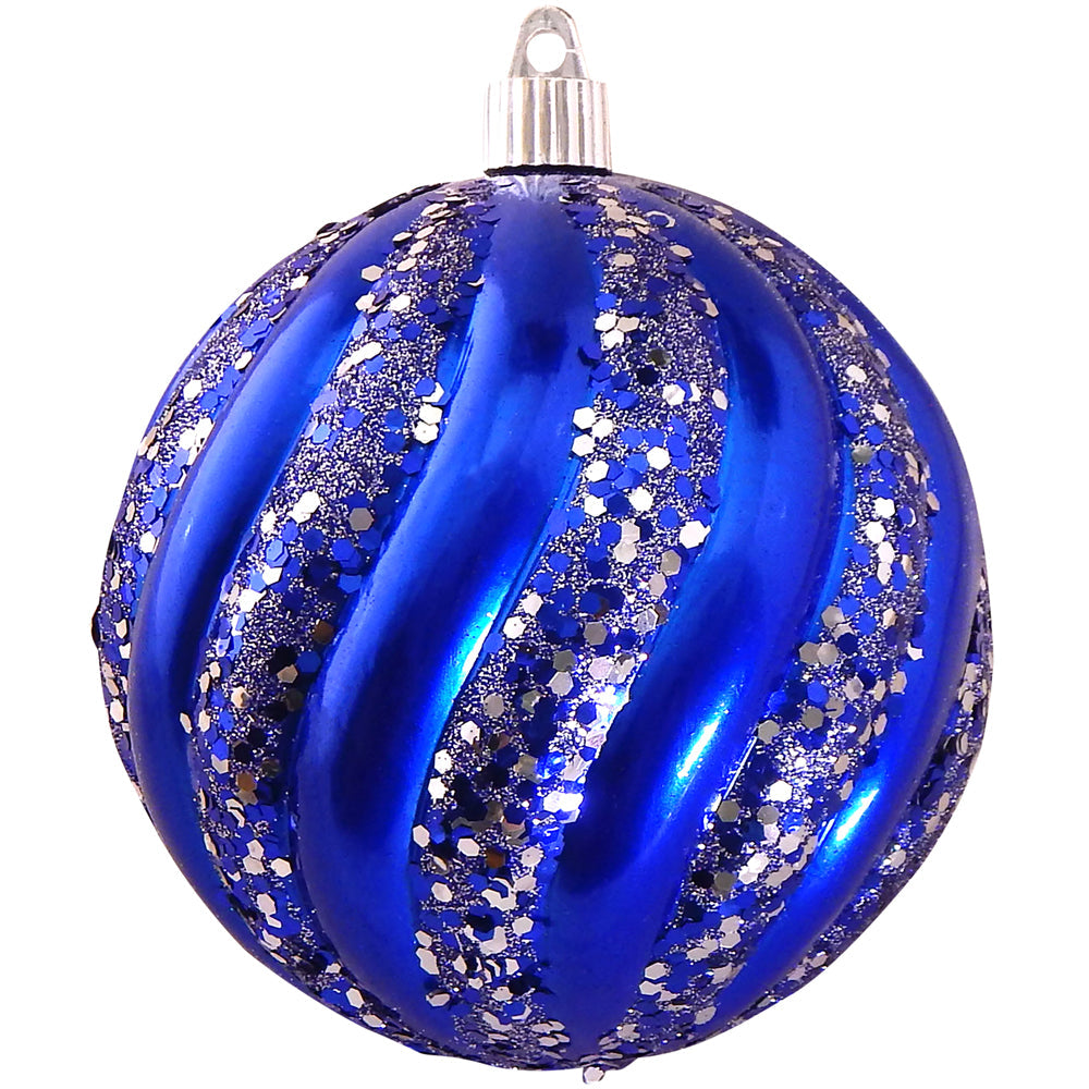 4 3/4" (120mm) Jumbo Commercial Shatterproof Ball Ornament, Azure Blue, Case, 24 Pieces - Christmas by Krebs Wholesale