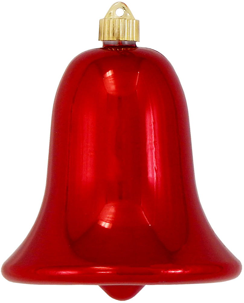7" (178mm) Commercial Shatterproof Bell Ornaments, Sonic Red, 1/Box, 12/Case, 12 Pieces