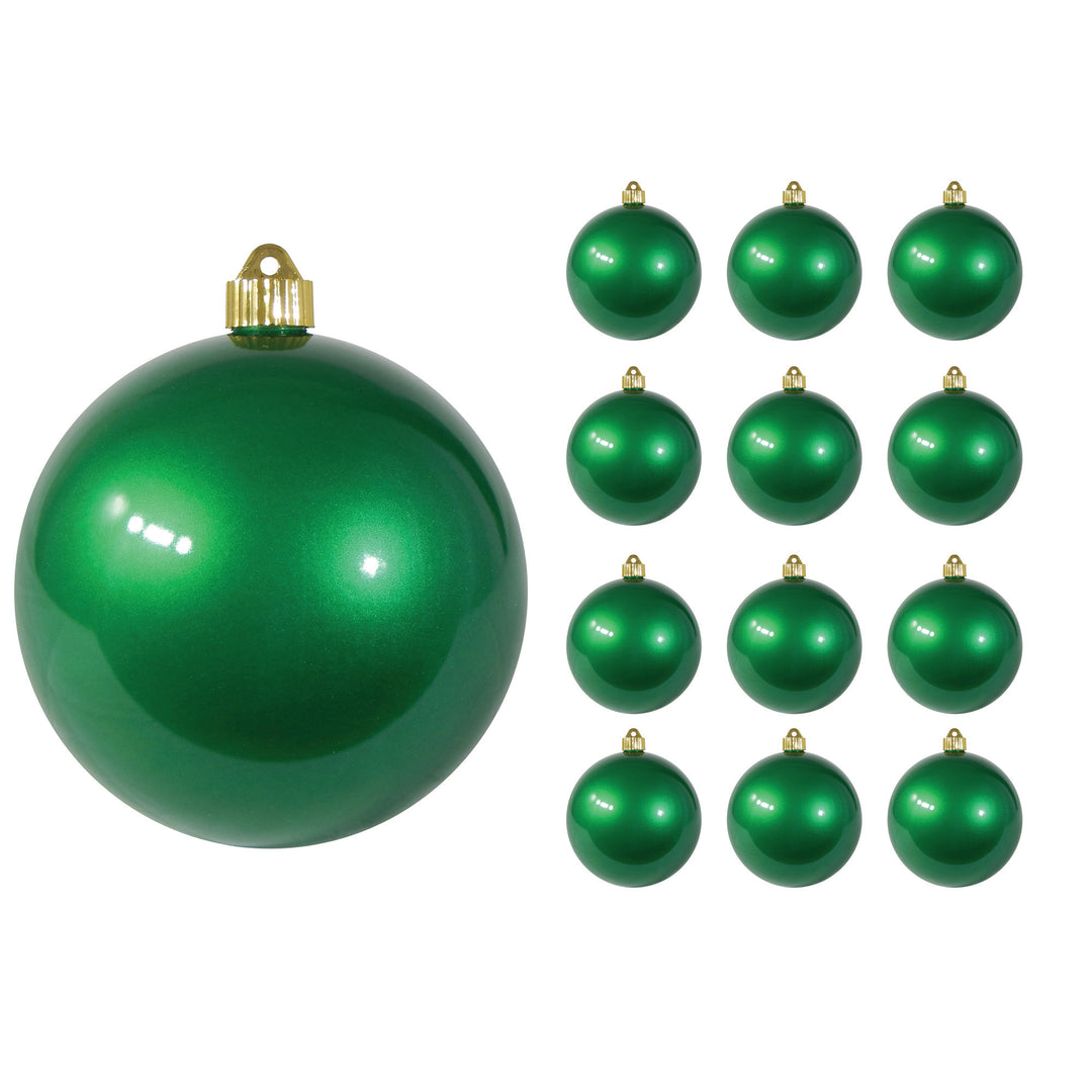 6" (150mm) Commercial Shatterproof Ball Ornament, Candy Green, 2 per Bag, 6 Bags per Case, 12 Pieces