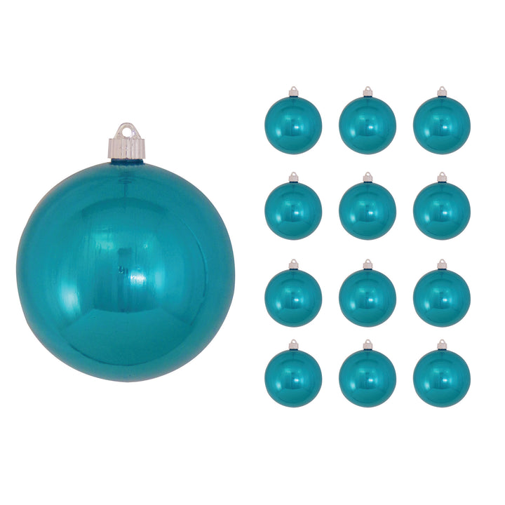 6" (150mm) Commercial Shatterproof Ball Ornament, Shiny Tropical Blue, 2 per Bag, 6 Bags per Case, 12 Pieces