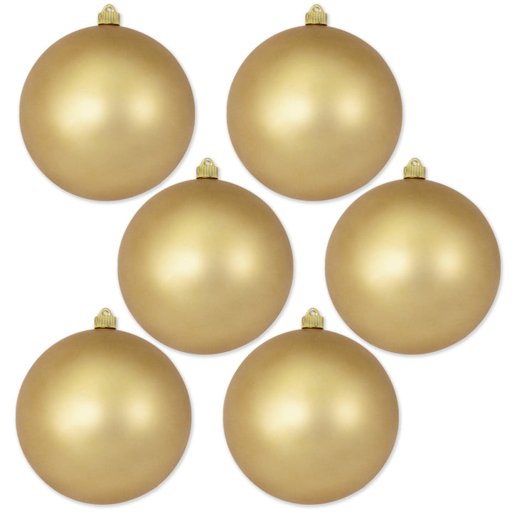 8" (200mm) Giant Commercial Shatterproof Ball Ornament, Gold Dust, Case, 6 Pieces