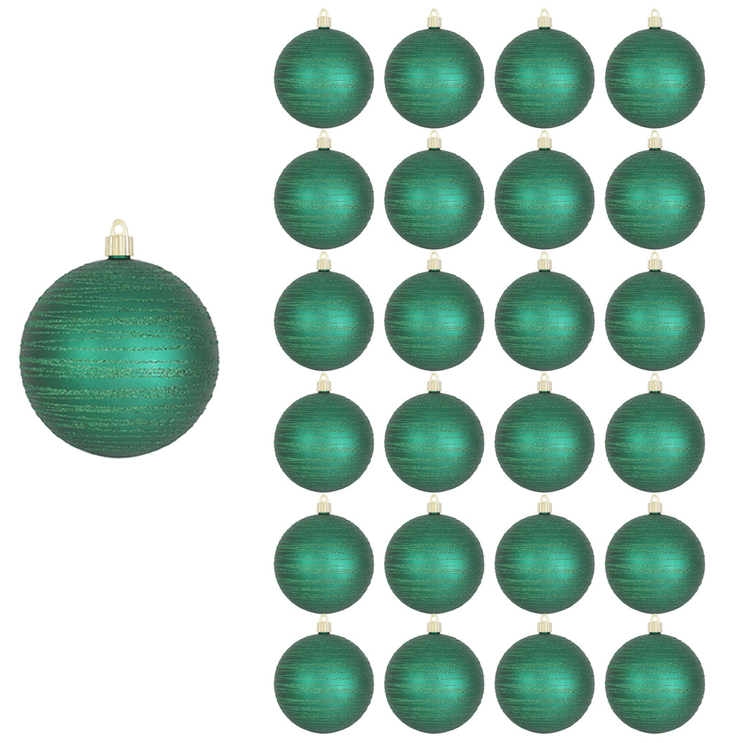Shamrock Green 4 3/4" (120mm) Shatterproof Ball with Emerald Tangles, Case, 24 Pieces