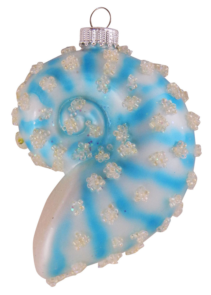 Blue Nautilus Shell Figurine Ornaments, 1/Box, 6/Case, 6 Pieces