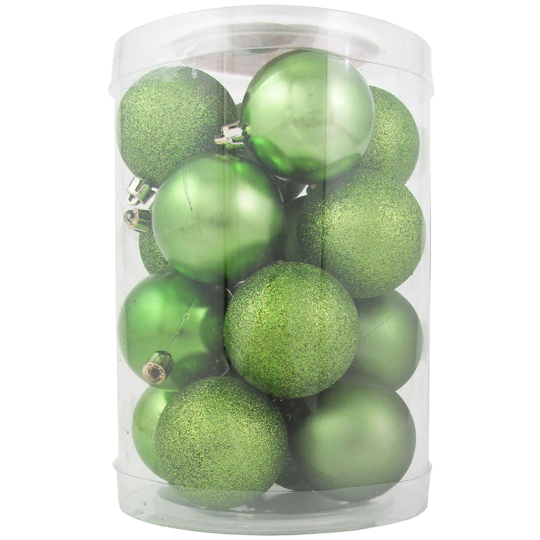 2 1/3" (60mm) Shatterproof Christmas Ball Ornaments, Green Multi, Case, 16 Count x 12 Tubs, 192 Pieces
