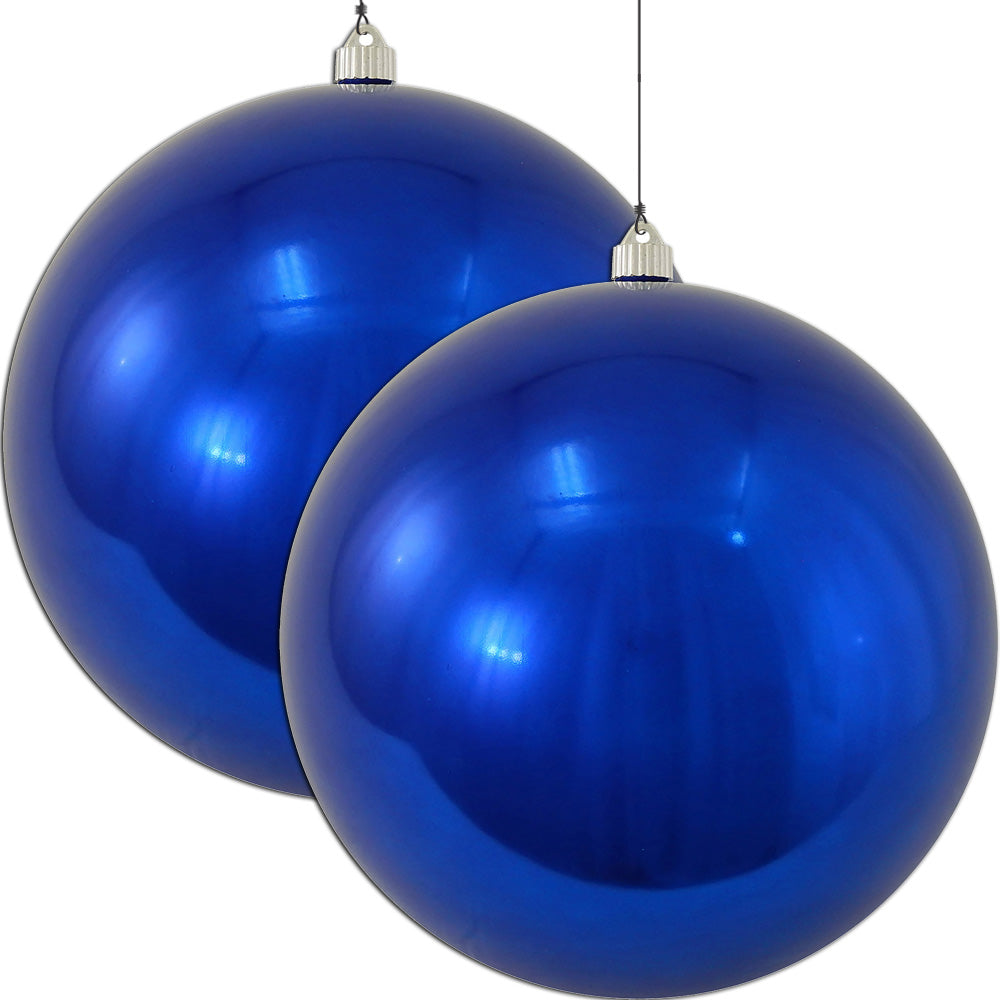 12" (300mm) Giant Commercial Pre Wired Shatterproof Ball Ornament, Azure Blue, Case, 2 Pieces