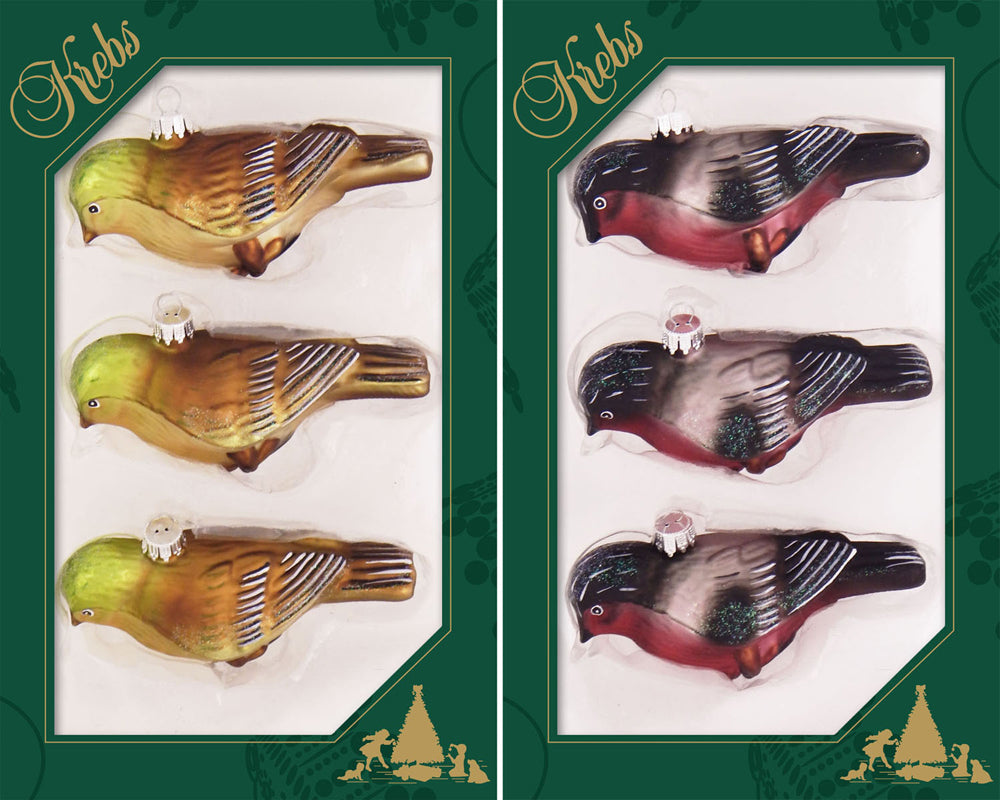5" (127mm) Fancy Bird Figurine Assortment, 3/Box, 12/Case, 36 Pieces