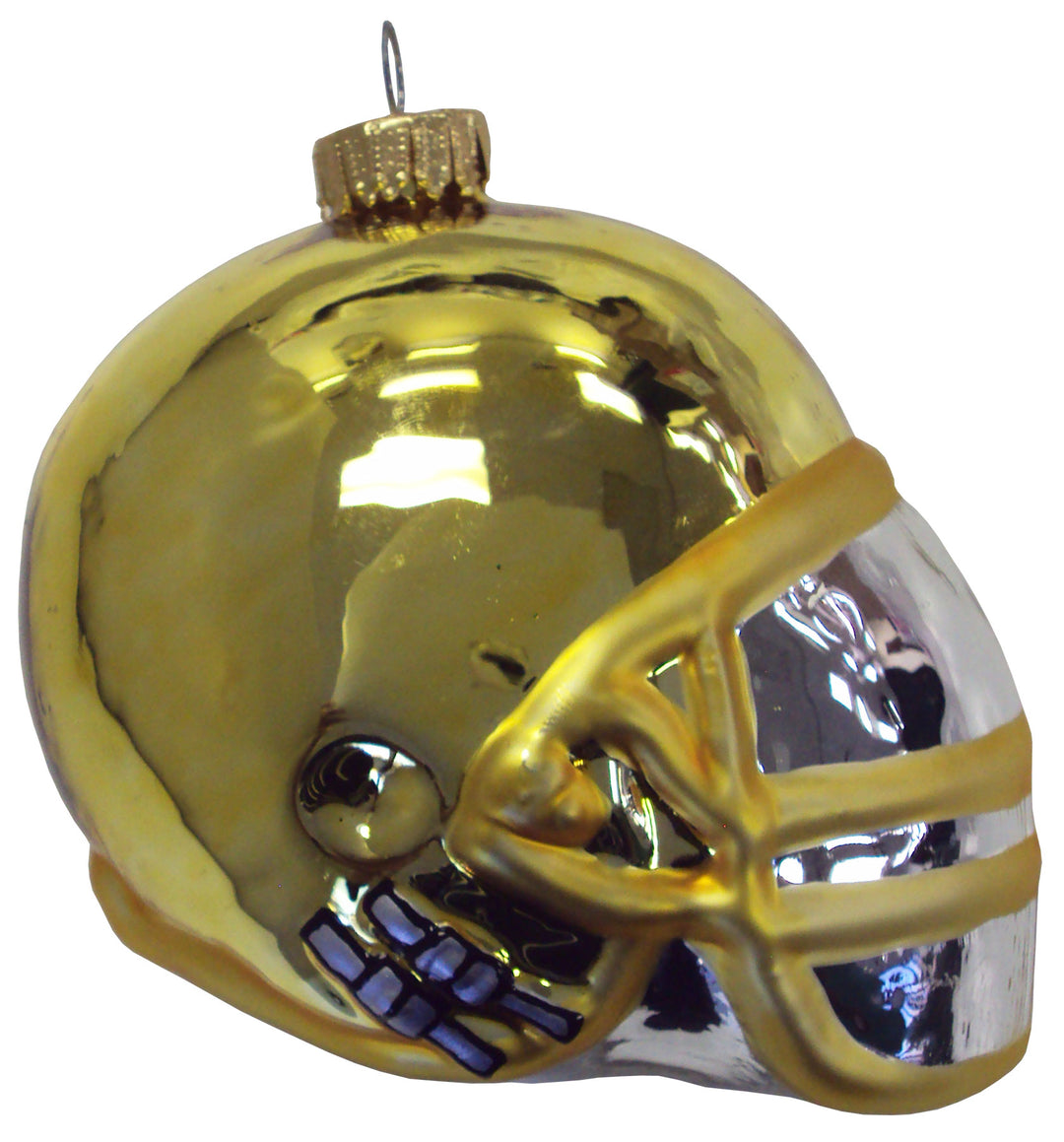 3 1/2" (89mm) Glass Football Helmet Figurine Ornaments, Aztec Gold, 1/Box, 12/Case, 12 Pieces