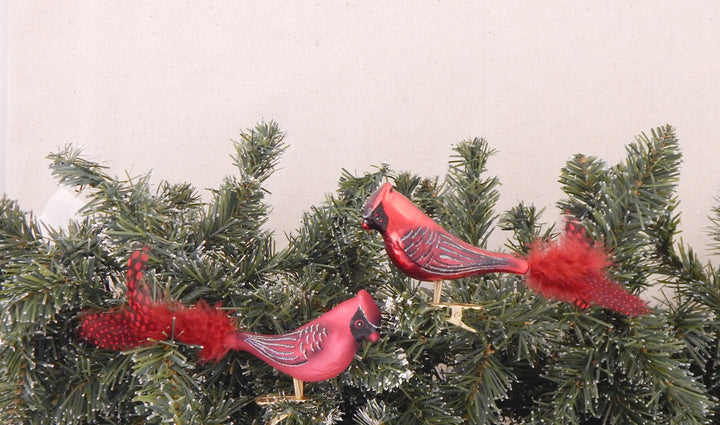 6" (150mm) Clip-On Cardinals Ornaments, 2/Box, 12/Case, 24 Pieces