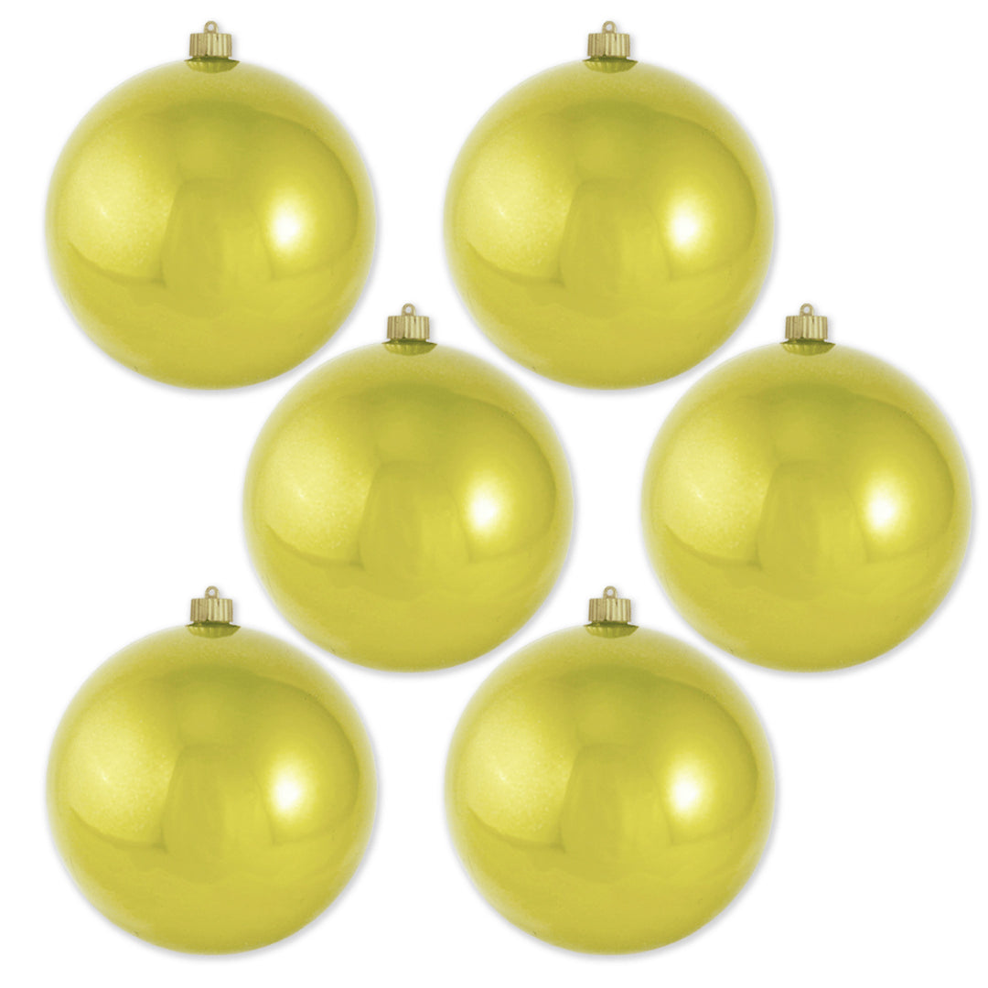 8" (200mm) Giant Commercial Shatterproof Ball Ornament, Fierce Yellow, Case, 6 Pieces