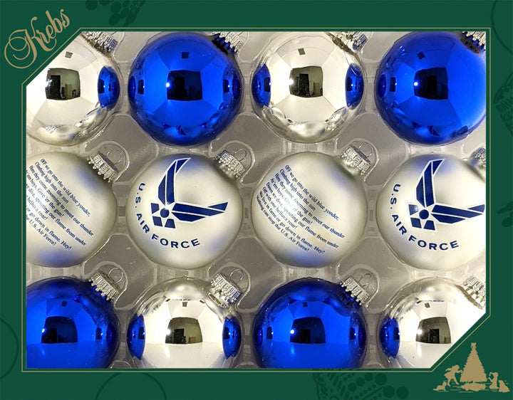 2 5/8" (67mm), Marine Logo Variety Set of Glass Ball Ornaments, 12/Box, 12/Case, 144 Pieces