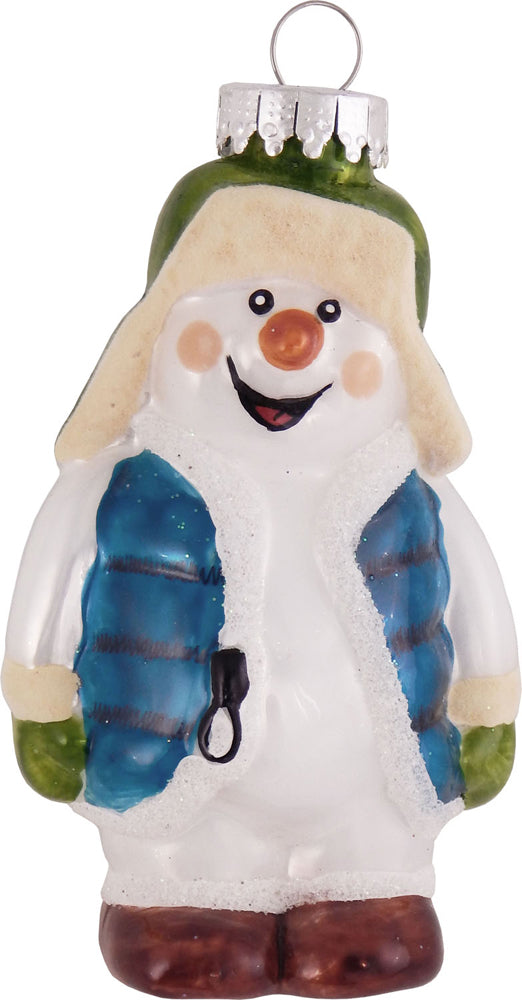 4" (100mm) Snowman in Floppy Hat Figurine Ornaments, 1/Box, 6/Case, 6 Pieces