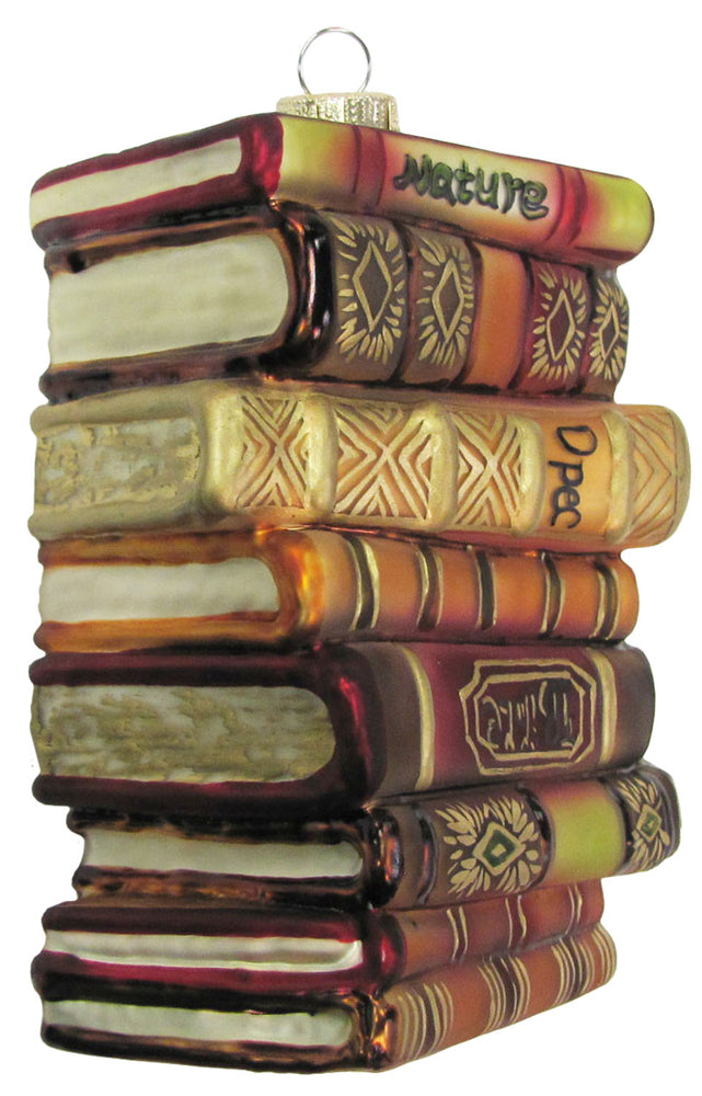 4" (100mm) Stack of Books Figurine Ornaments, 1/Box, 6/Case, 6 Pieces