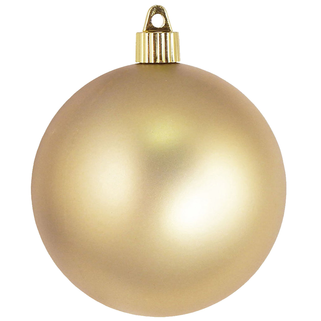 4" (100mm) Commercial Shatterproof Ball Ornament, Matte Gold Dust, 4 per Bag, 12 Bags per Case, 48 Pieces