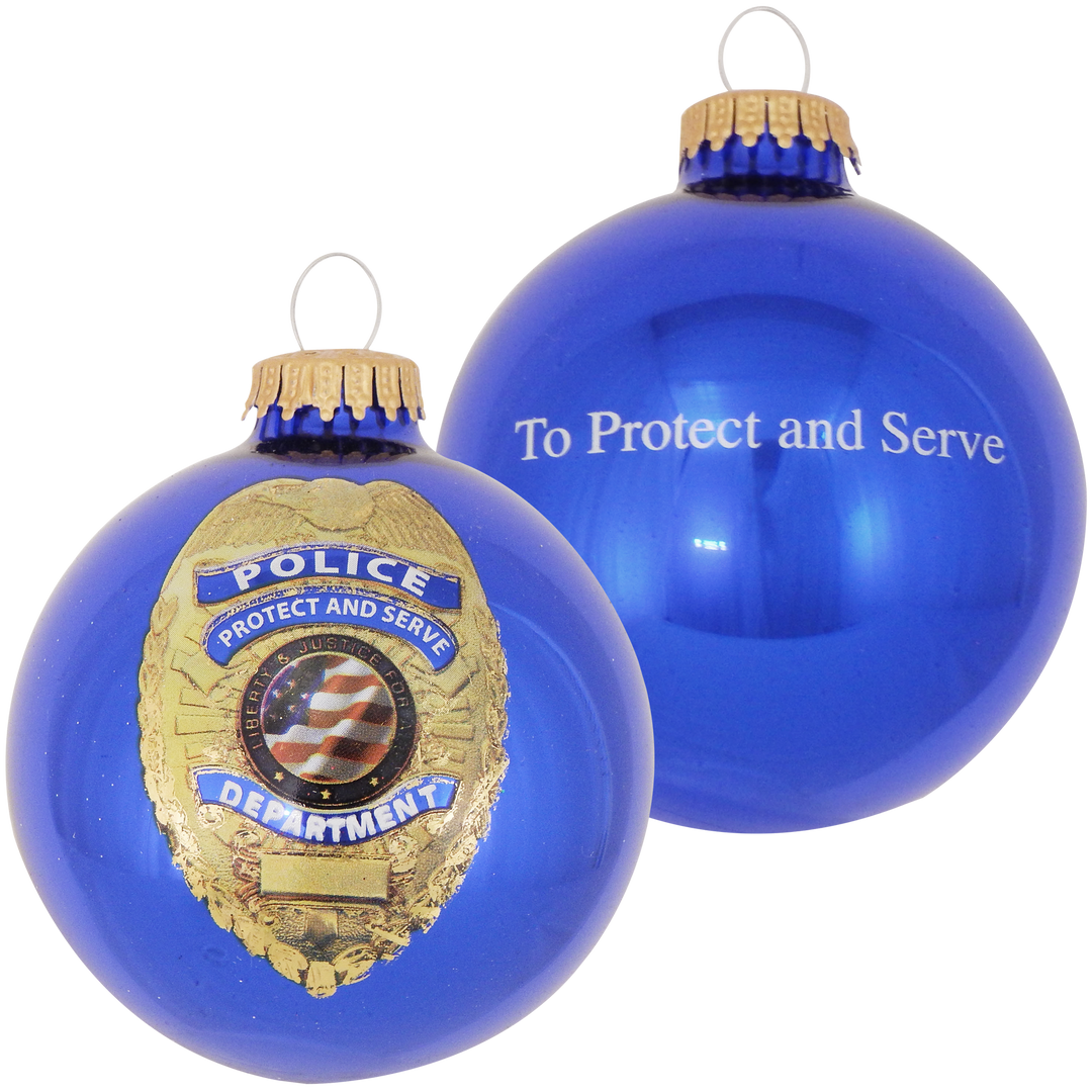3 1/4" (80mm) Ball Ornaments, First Responder Logos, Multi, 1/Box, 12/Case, 12 Pieces