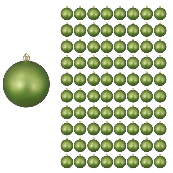 Christmas By Krebs 3 1/4" (80mm) Ornament [80 Pieces] Commercial Grade Indoor and Outdoor Shatterproof Plastic, UV and Water Resistant Ball Ornament Decorations (Krypton Green)
