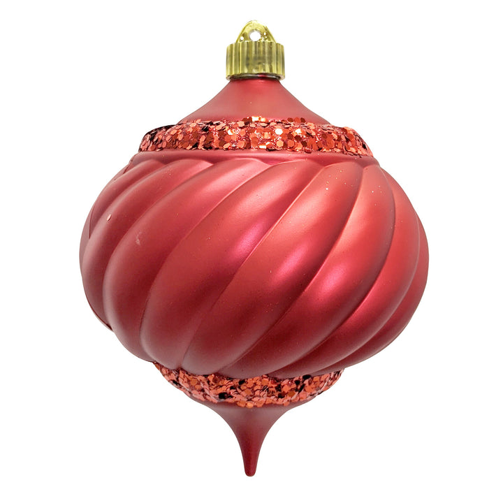 6" (150mm) Shatterproof Swirled Onion Finial Ornaments, Red Alert, 1/Ea, 12/Case, 12 Pieces - Christmas by Krebs Wholesale