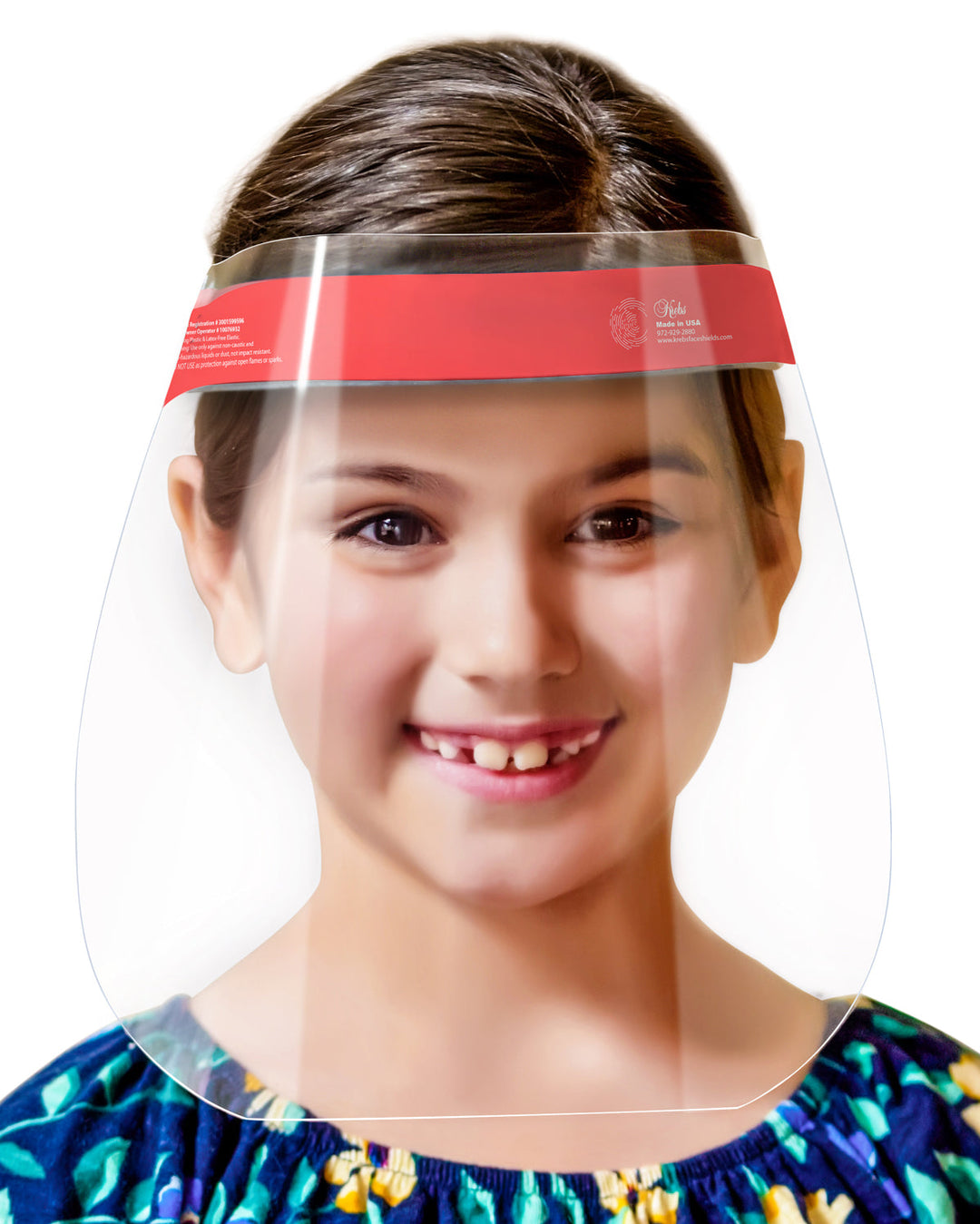 60-Pack Children's Safety Face Shields - Anti-Fog, Anti-Static, Hypoallergenic (Salmon Red, 6/Bag, 10/Case, 60 Pieces)