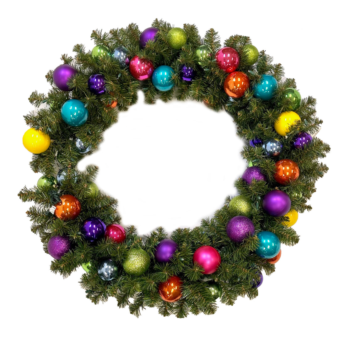 Christmas By Krebs Shatterproof Interior Wreath Decorating Kits - ORNAMENTS ONLY (Multicolor - Interior, 36 Inch - 64 Ornaments)