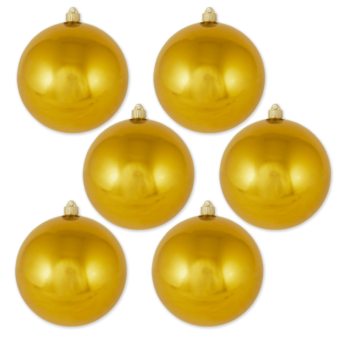 8" (200mm) Giant Commercial Shatterproof Ball Ornament, Solar Flare, Case, 6 Pieces