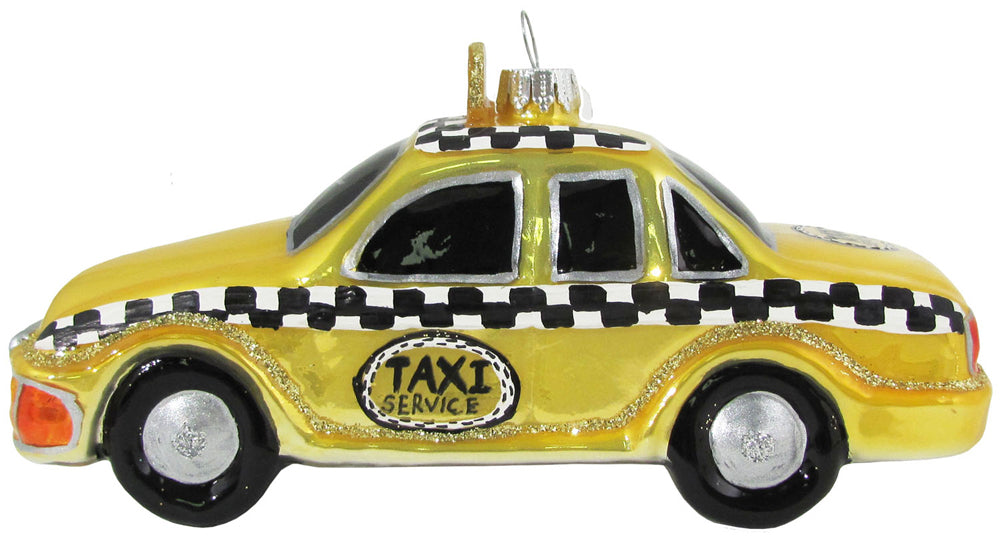 5 3/4" (146mm) Taxi Cab Figurine Ornaments, 1/Box, 6/Case, 6 Pieces