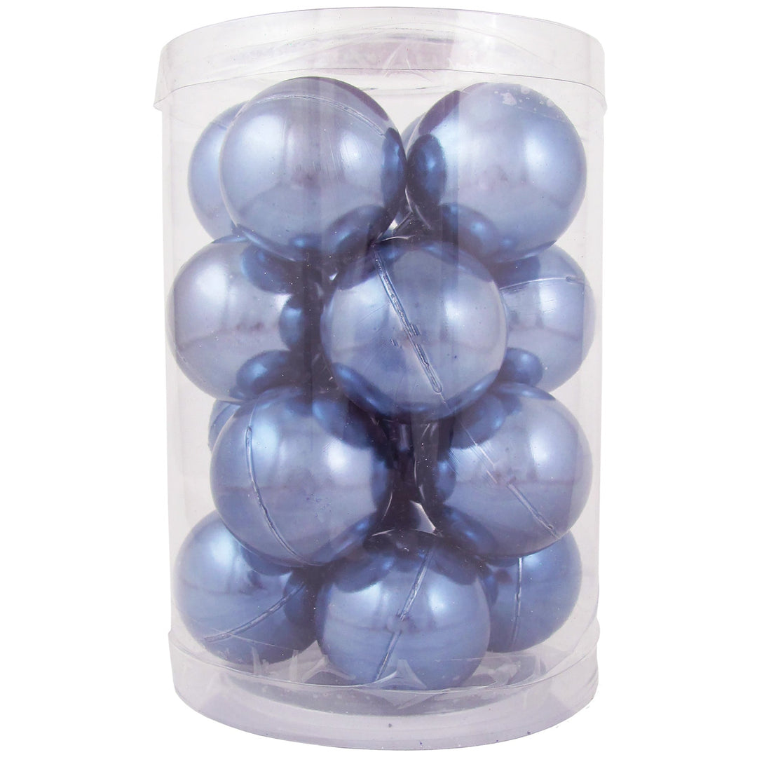 2 1/3" (60mm) Shatterproof Christmas Ball Ornaments, Polar Blue, Case, 16 Count x 12 Tubs, 192 Pieces