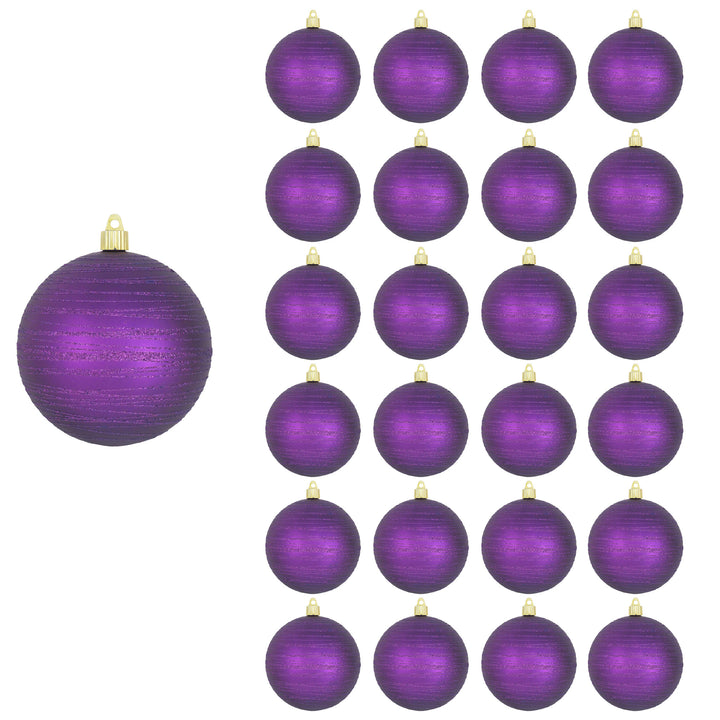 Diva Purple 4 3/4" (120mm) Shatterproof Ball with Purple Tangles, Case, 24 Pieces