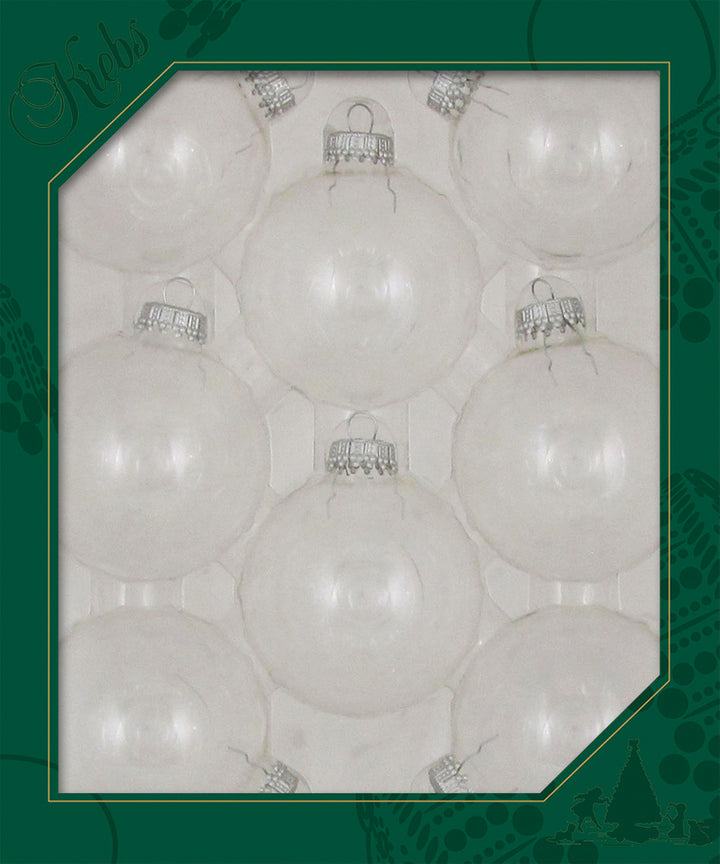 2 5/8" (67mm) Ball Ornaments, Silver Caps, Clear, 8/Box, 12/Case, 96 Pieces
