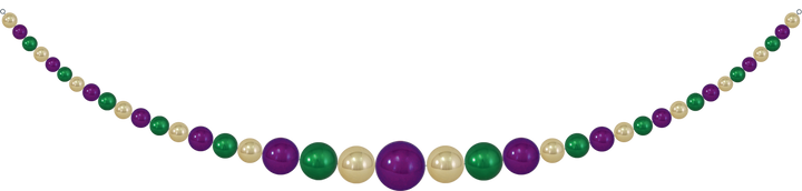 11.5' Giant Commercial Shatterproof Ball Garland, Vivacious Purple / Gilded Gold / Blarney, Case, 1 Piece