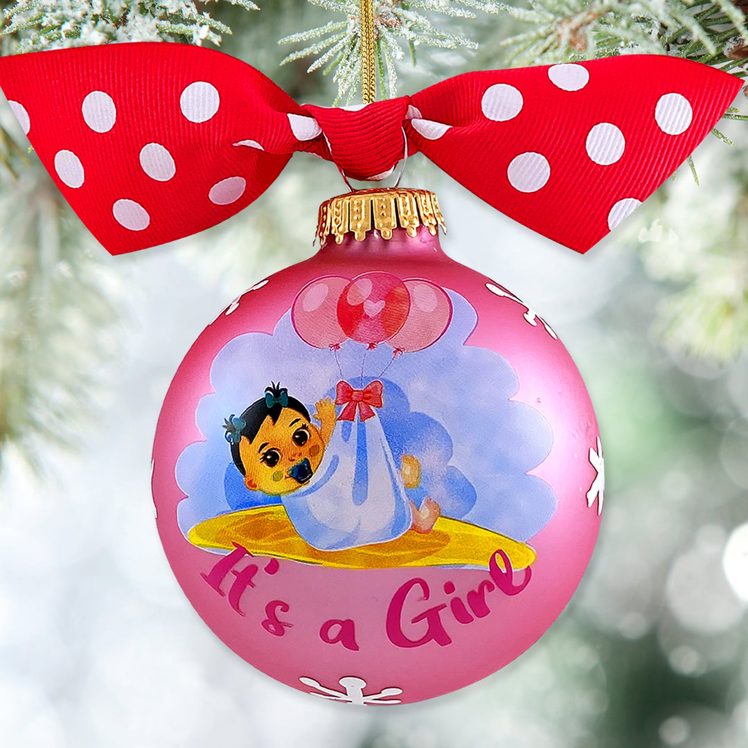 3 1/4" (80mm) Personalizable Hugs Specialty Gift Ornaments, It's a Girl, Tickled Pink, 1/Box, 12/Case, 12 Pieces