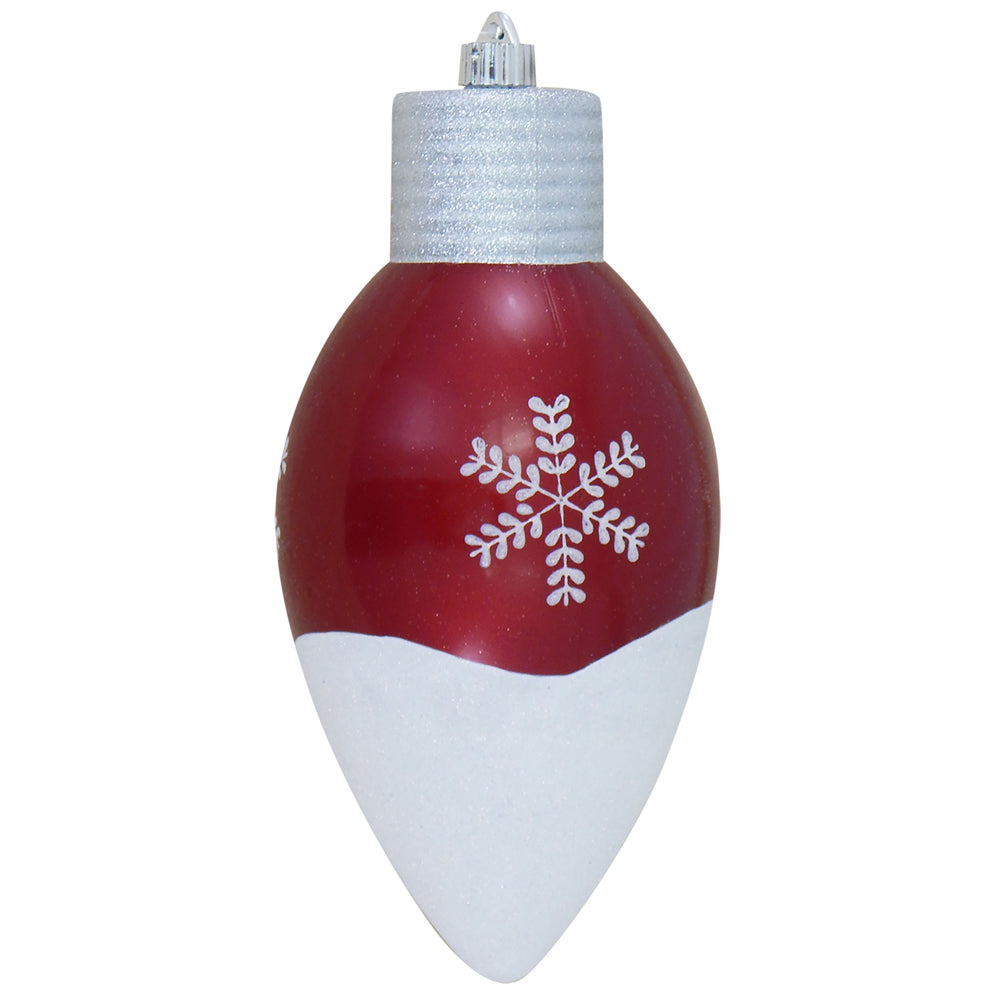 12" (300mm) Giant Commercial Shatterproof C9 Light Bulb Ornament, Candy Red, Case, 6 Pieces