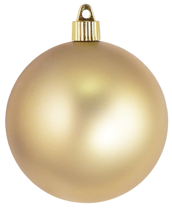 3 1/4" (80mm) Shatterproof Christmas Ball Ornaments, Gold Dust, Case, 8 Piece Bags x 10 Bags, 80 Pieces