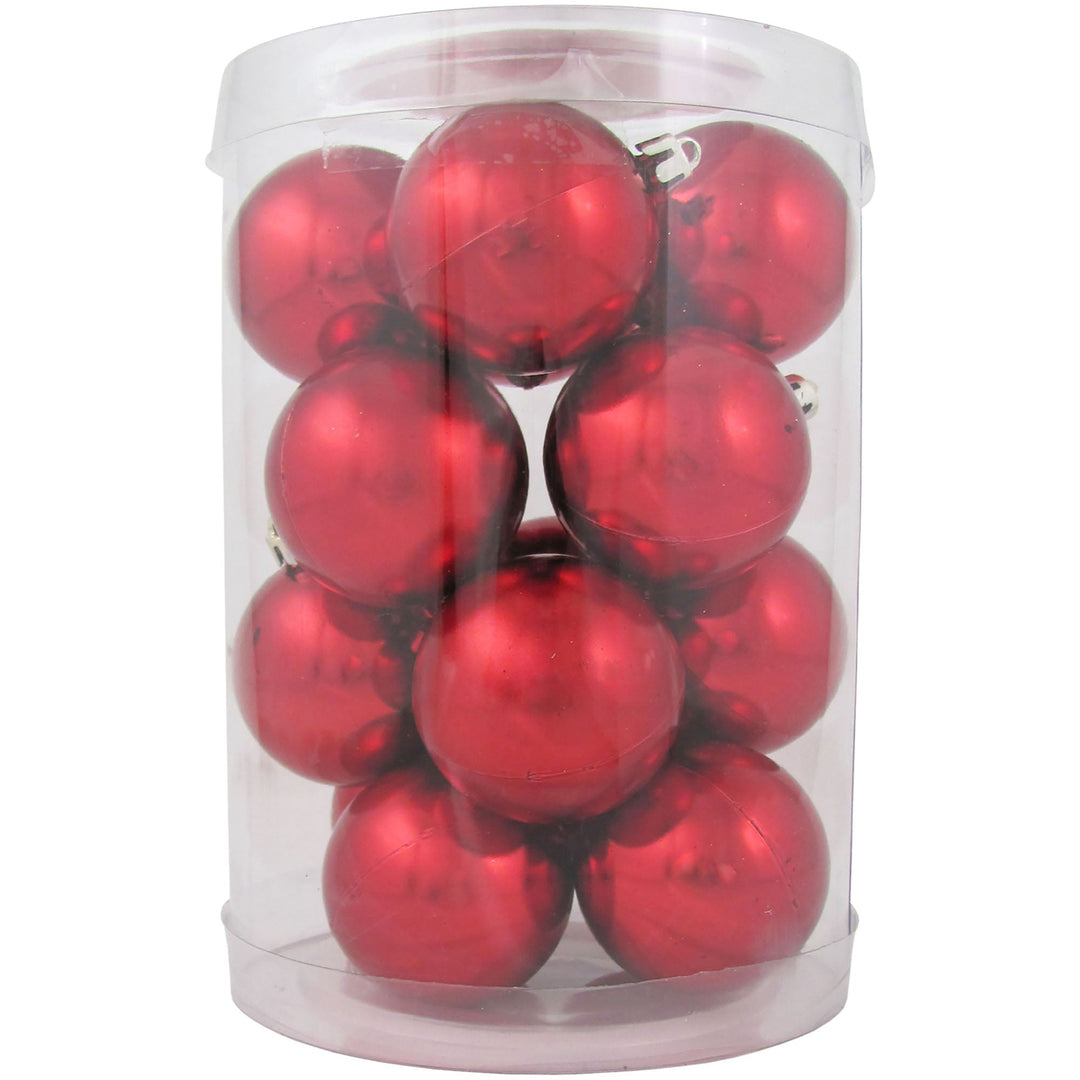 2 1/3" (60mm) Shatterproof Christmas Ball Ornaments, Sonic Red, Case, 16 Count x 12 Tubs, 192 Pieces